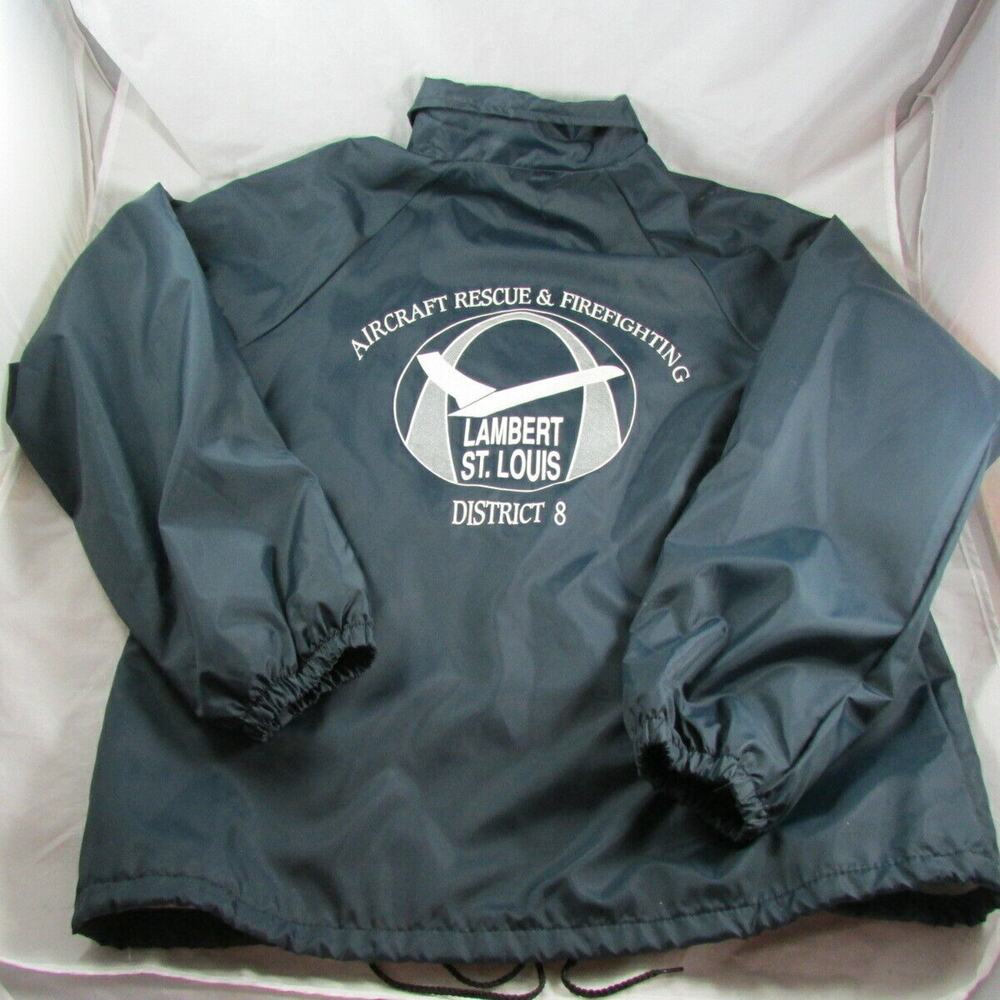 Lambert St Louis Airport Rescue Firefighter Jacket Windbreaker Medium USA 1980s